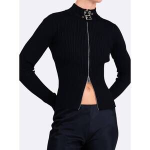 NEW NONCHALANT LABEL dion belt cardigan in black